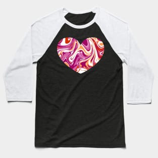 Lesbian Pride Marble Heart Baseball T-Shirt